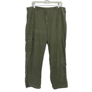 J. Jill Velvet Green Cargo Cotton Straight Leg Pants Size 14